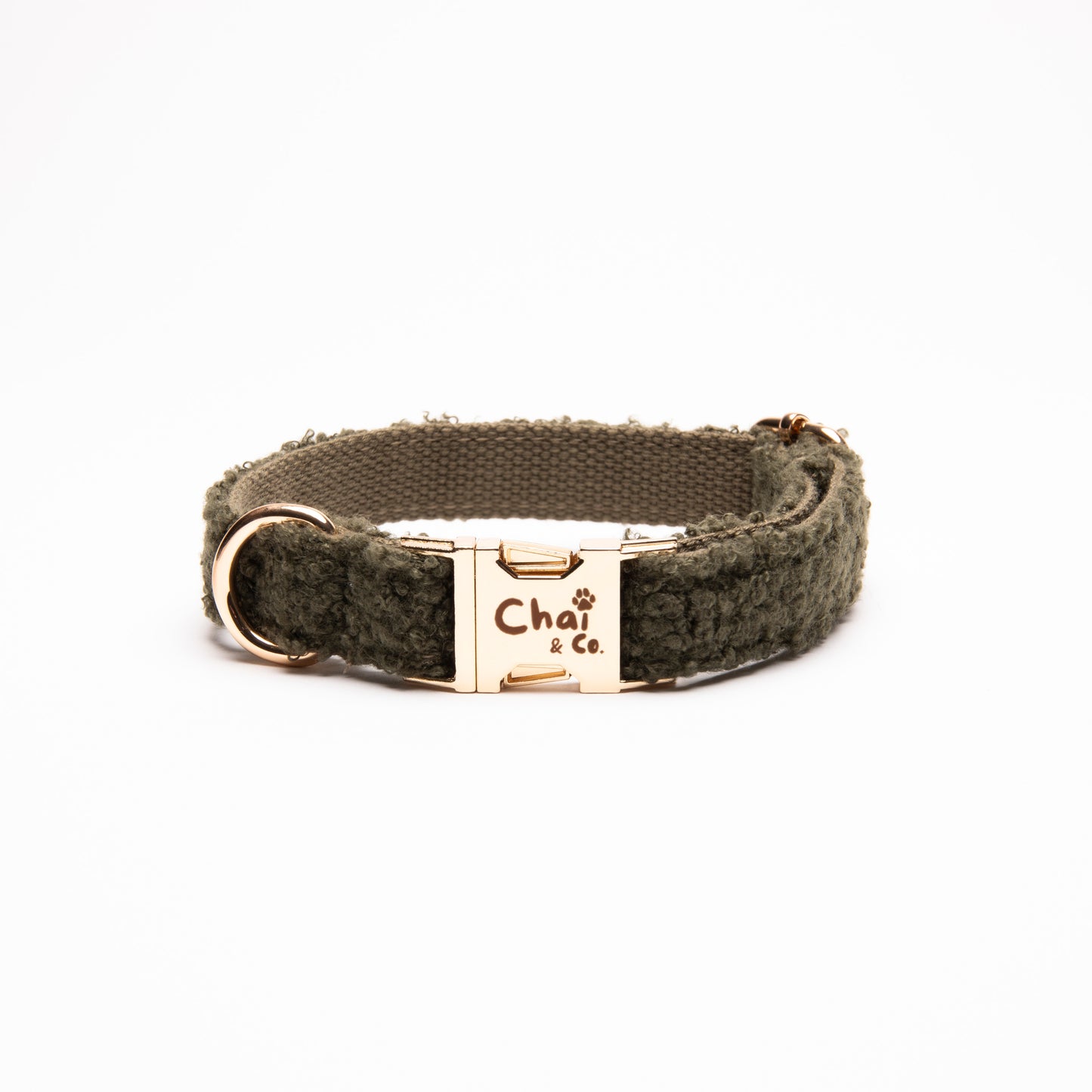 Olive Sherpa - Dog Collar