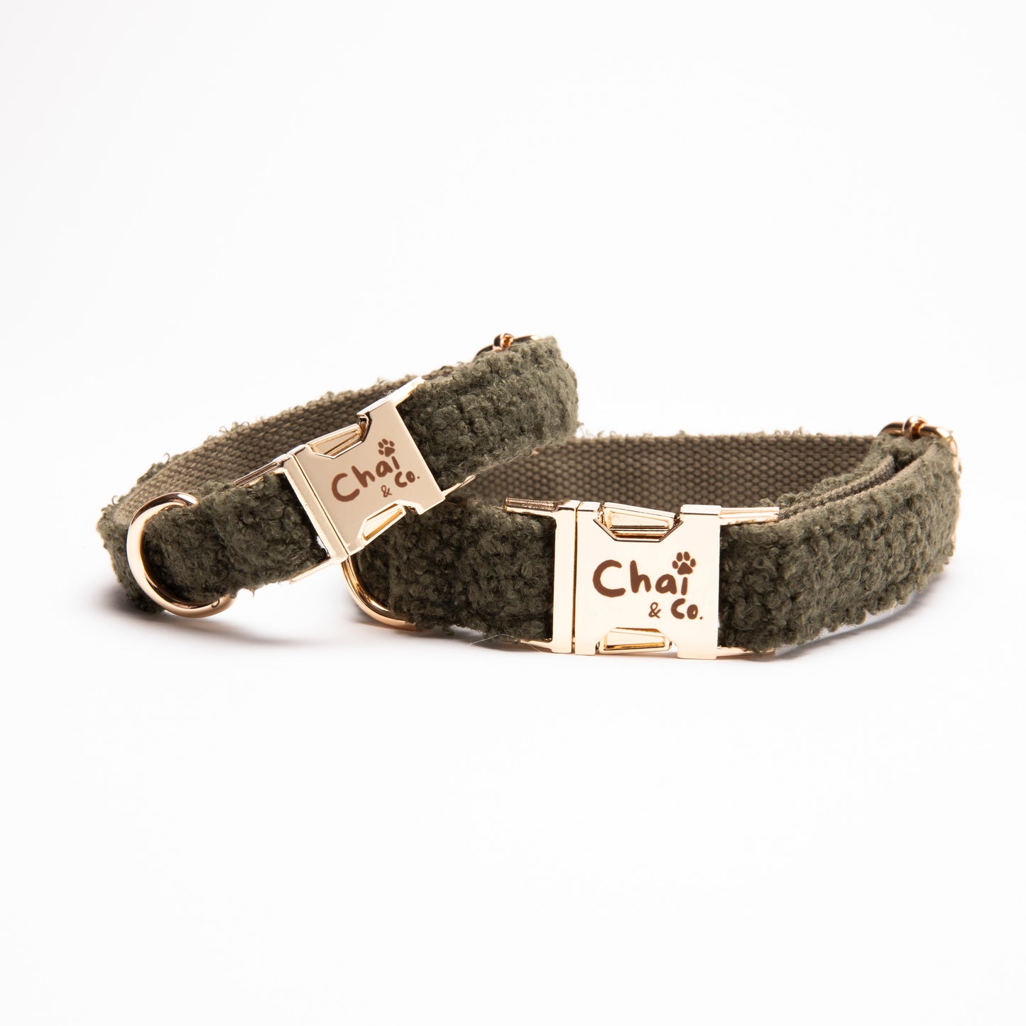 Olive Sherpa - Dog Collar