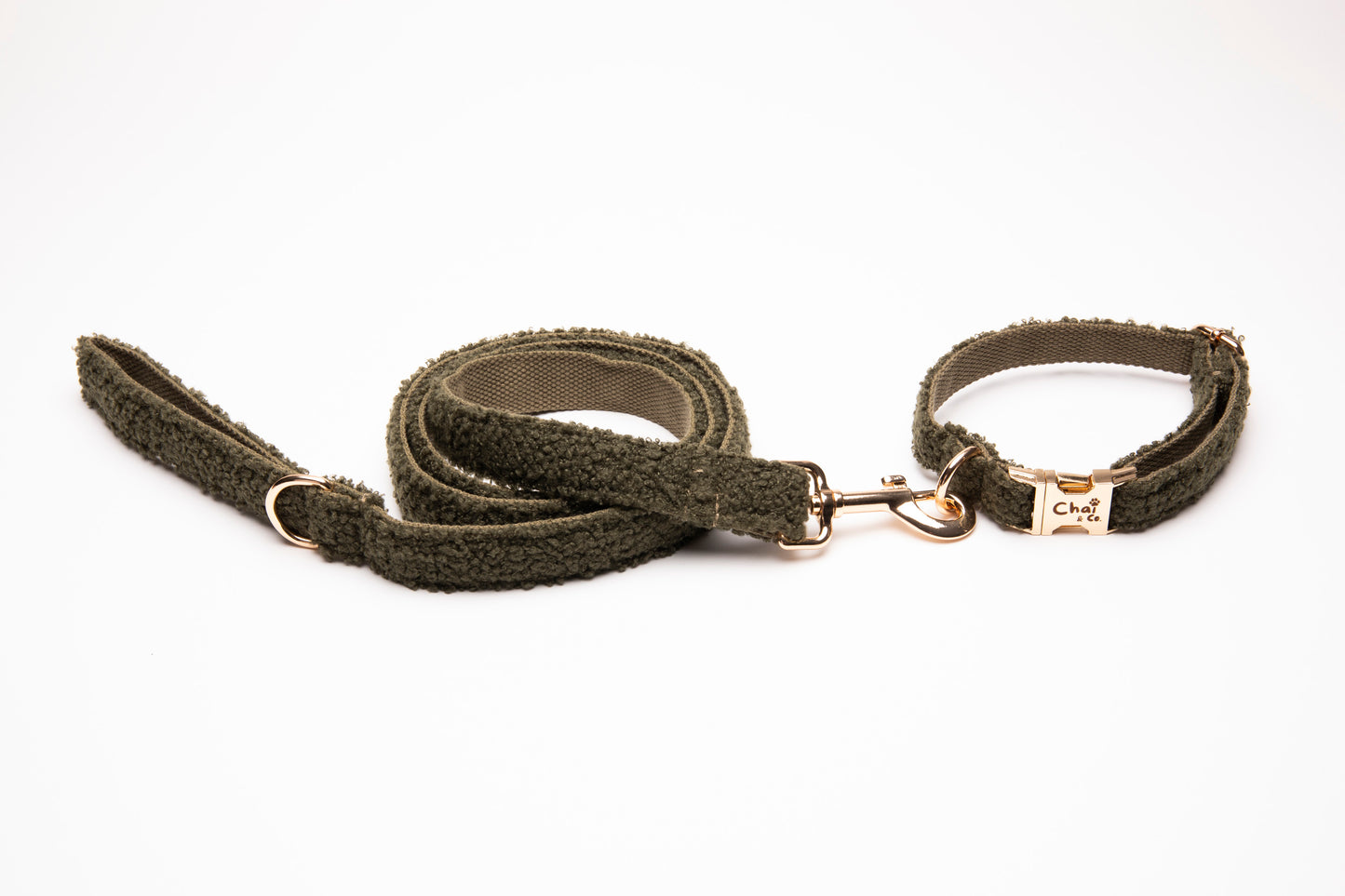 Olive Sherpa - Dog Collar