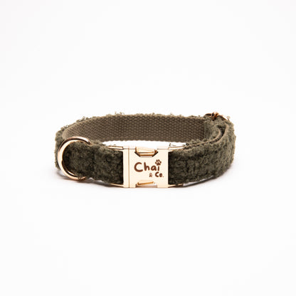 Olive Sherpa - Dog Collar